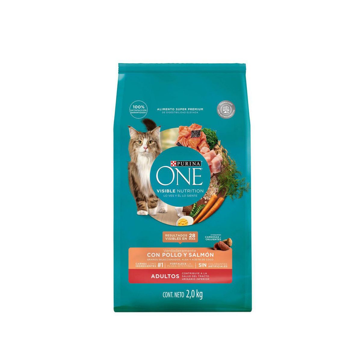  - Alimento Super Premium para Gato One Pollo y Salmón 2kg