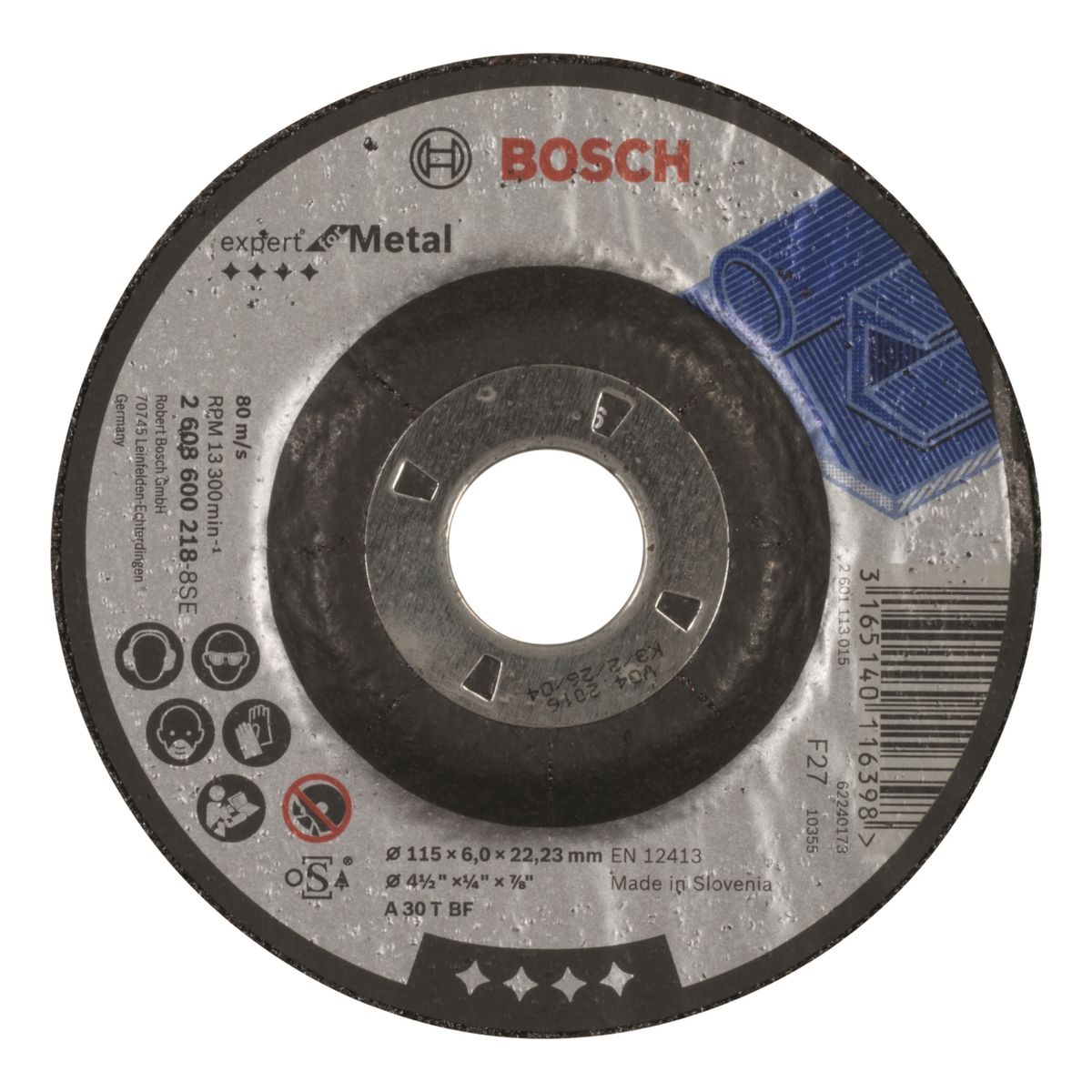 BOSCH - Amoladora Bosch GWS 700-710W + Disco de Desbaste Bosch Expert for Metal + Disco diamantado