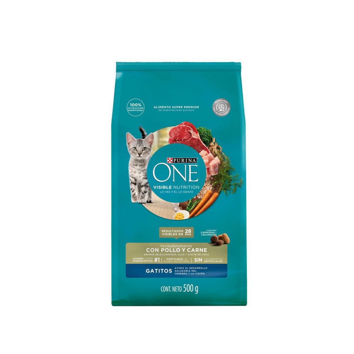  - Purina One Gatitos Croquetas para Gatos 500gr Pollo/Carne