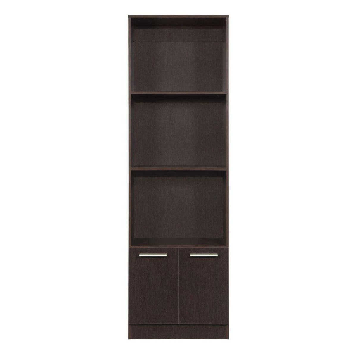 PISOPAK - Estante librero melamina 3 niveles 2 puertas Olimpo Wengue