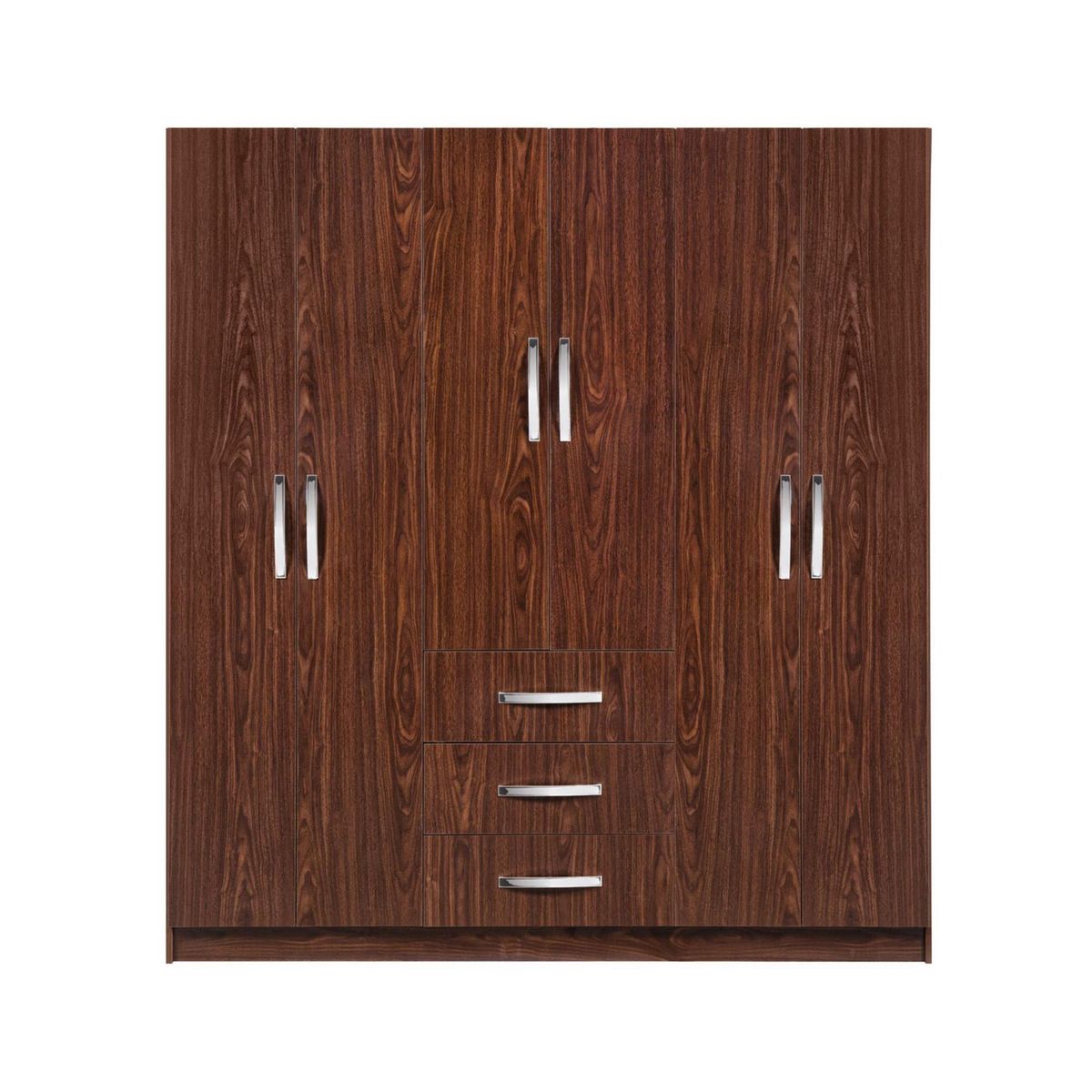 PISOPAK - Ropero Cremona 6 puertas 3 cajones Cedro