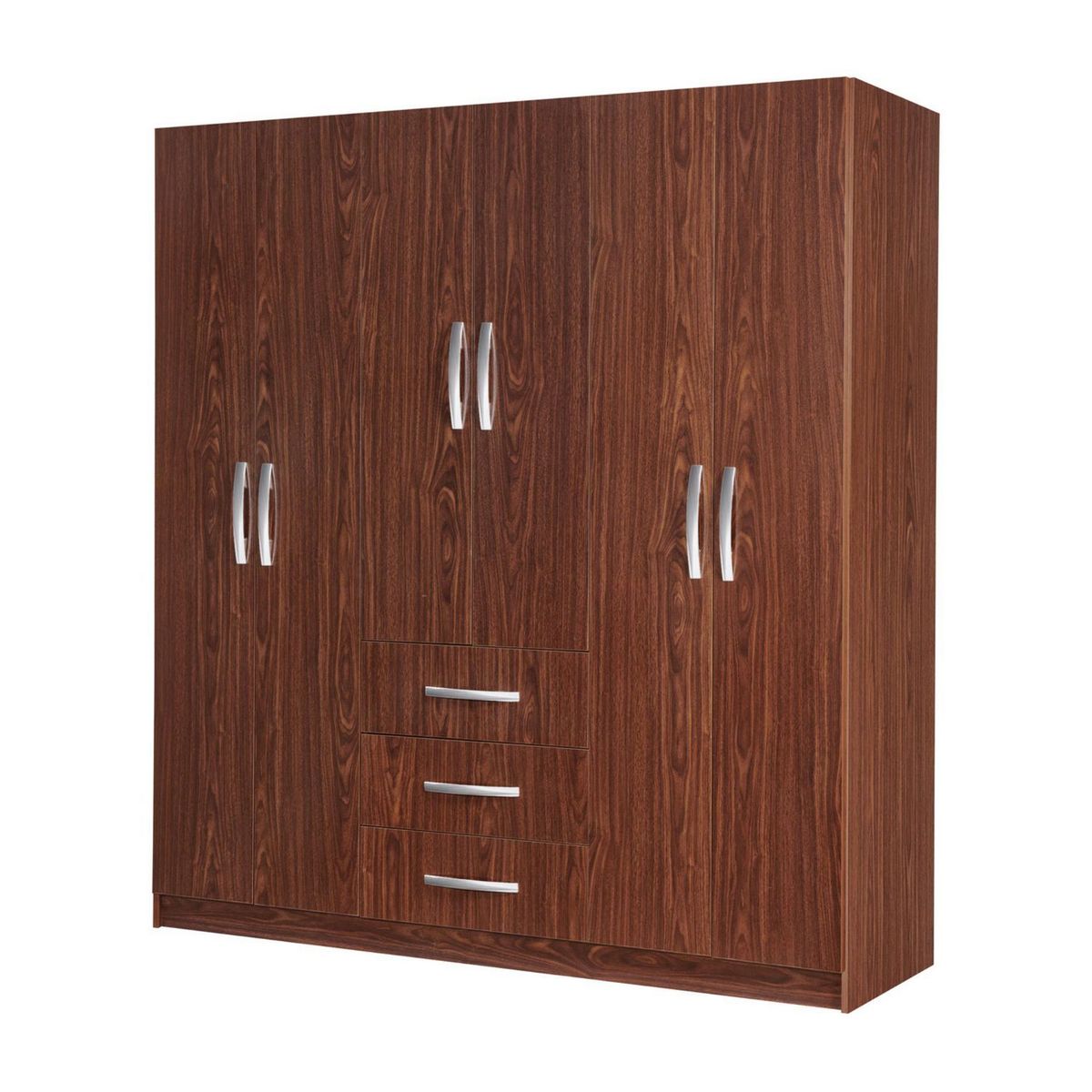 PISOPAK - Ropero Cremona 6 puertas 3 cajones Cedro