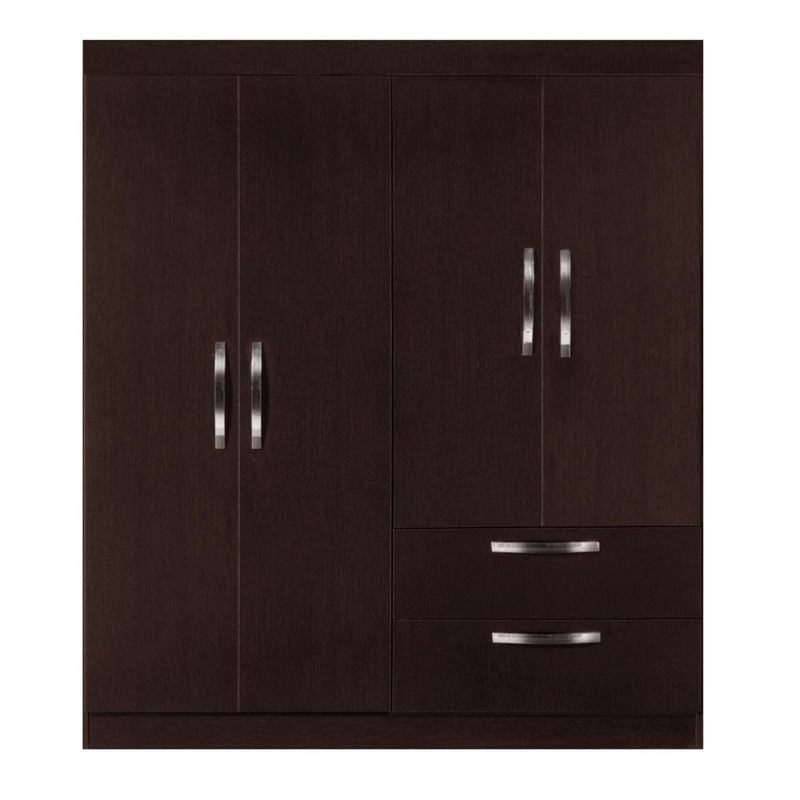 PISOPAK - Ropero Jasmin 4 puertas 2 cajones Wengue