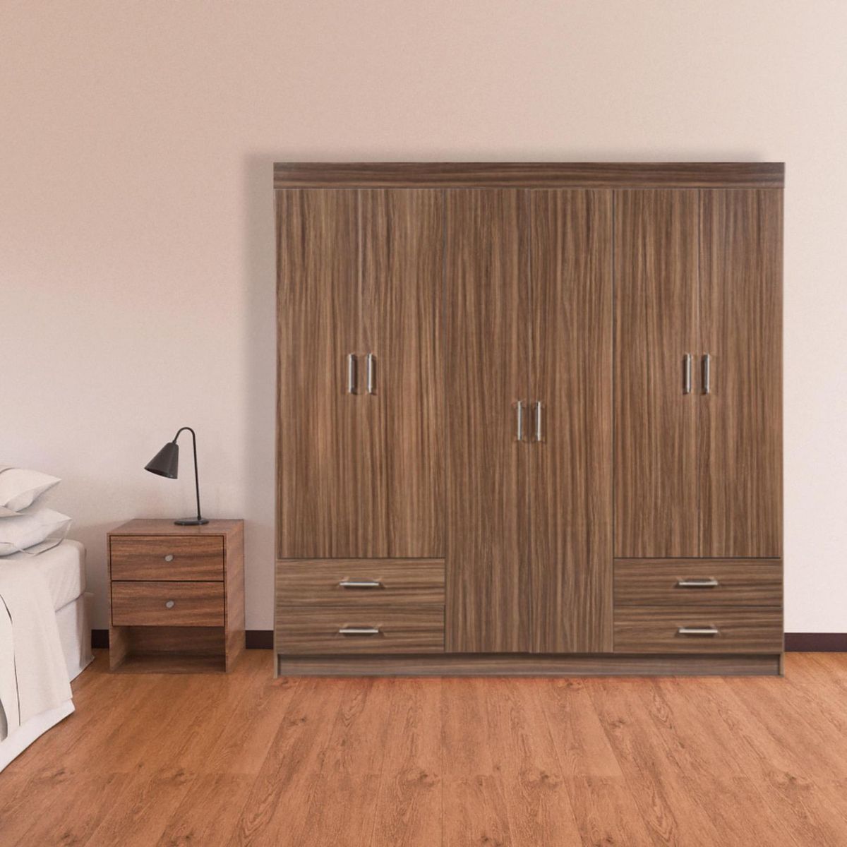 PISOPAK - Ropero Bruselas 6 puertas 4 cajones Porto