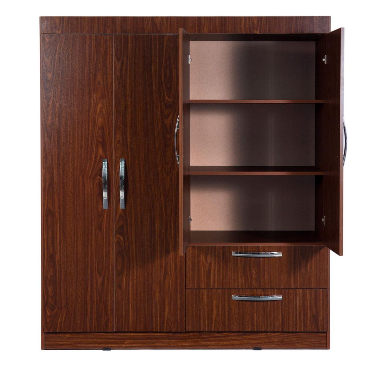 PISOPAK - Ropero Jasmin 4 puertas 2 cajones Cedro