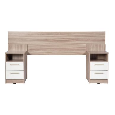 Cabecera 1.5 Plazas Pisopak Olivo + 2 Veladores Olivo/Blanco