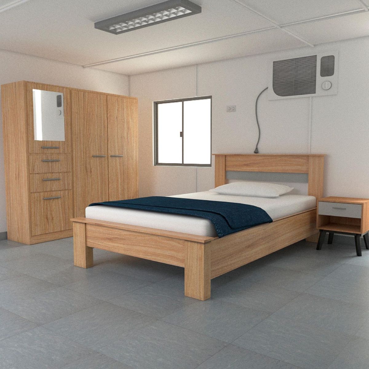 PISOPAK - Cama Estructural Magnolia 2 Plazas Roble