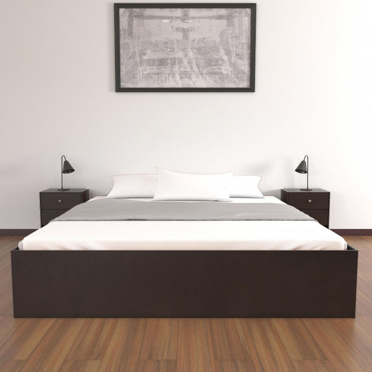 PISOPAK - Base de Cama 2 Plazas Wengue