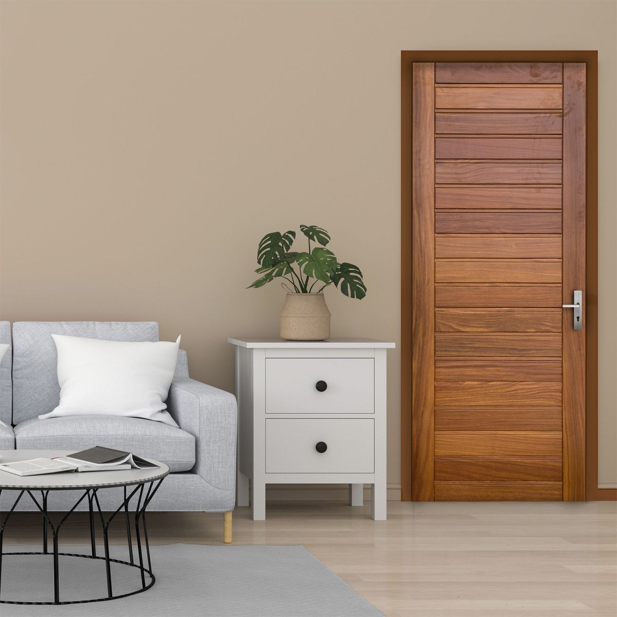 DIMFER - Puerta Exterior Dubái Madera 85 cm