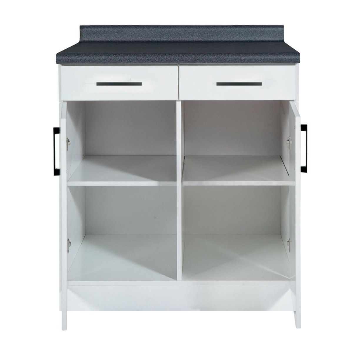 PISOPAK - Mueble de Cocina Módulo Bajo Dos Cajones Dos Puertas Blanco 80cm