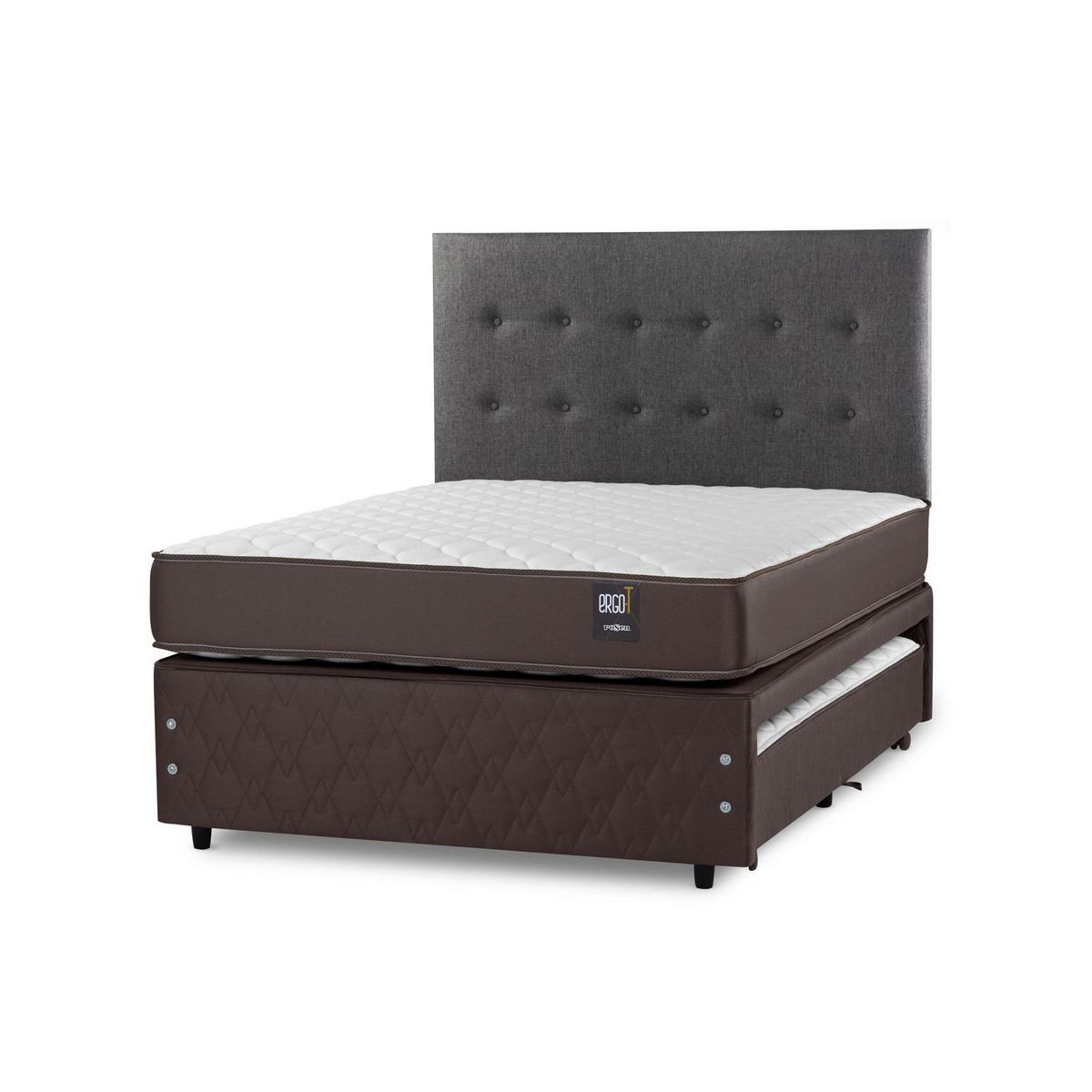 ROSEN - Cama Diván Ergo T New Rosen 2 Plazas + Colchón + Respaldo West