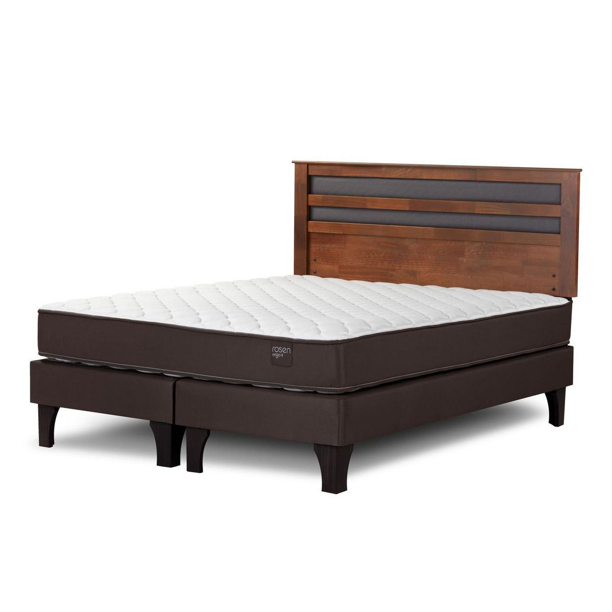 ROSEN - Cama Ergo T New Rosen Queen + Colchón + Respaldo Castelo