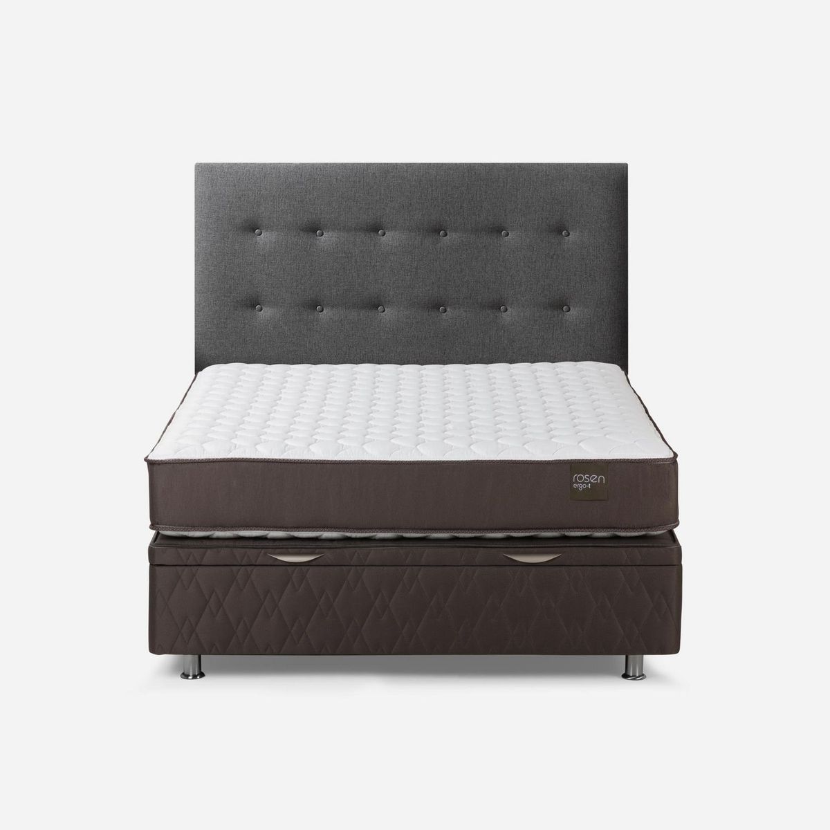 ROSEN - Cama Boxet Ergo T New Rosen Queen + Colchón + Respaldo West