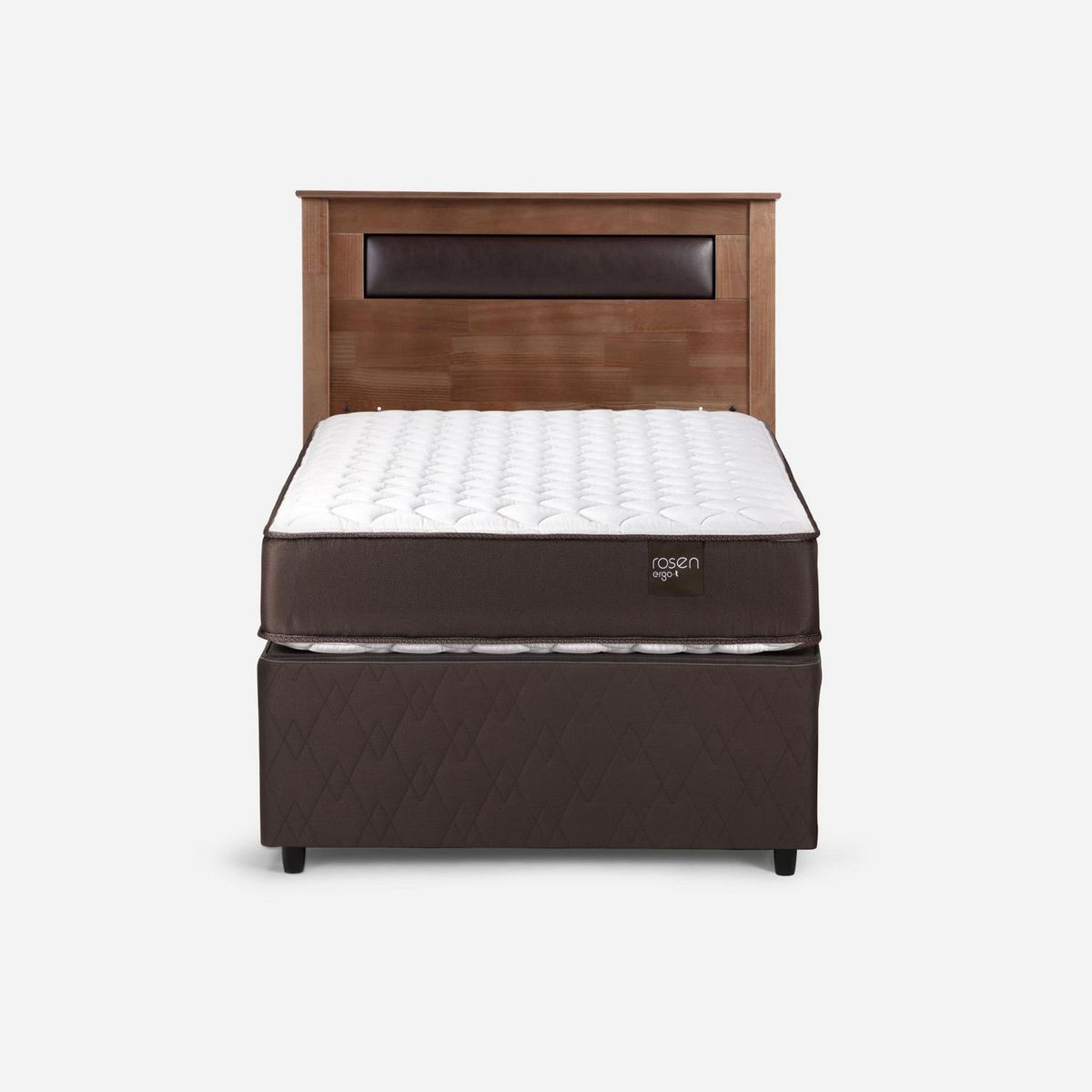 ROSEN - Cama Diván Ergo T New Rosen 1.5 Plazas + Colchón + Respaldo Ferrara