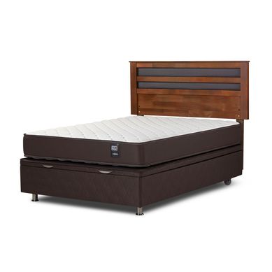 Cama Boxet Ergo T New Rosen 2 Plazas + Colchn + Respaldo Castelo