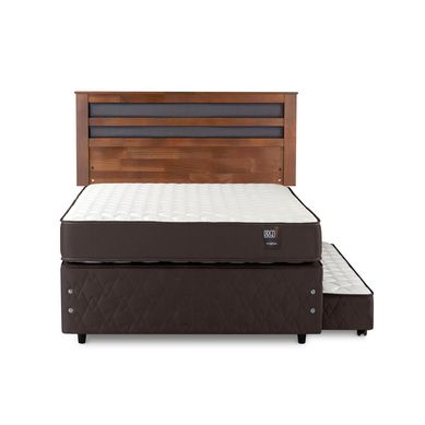 Cama Divn Ergo T New Rosen 2 Plazas + Colchn + Respaldo Castelo