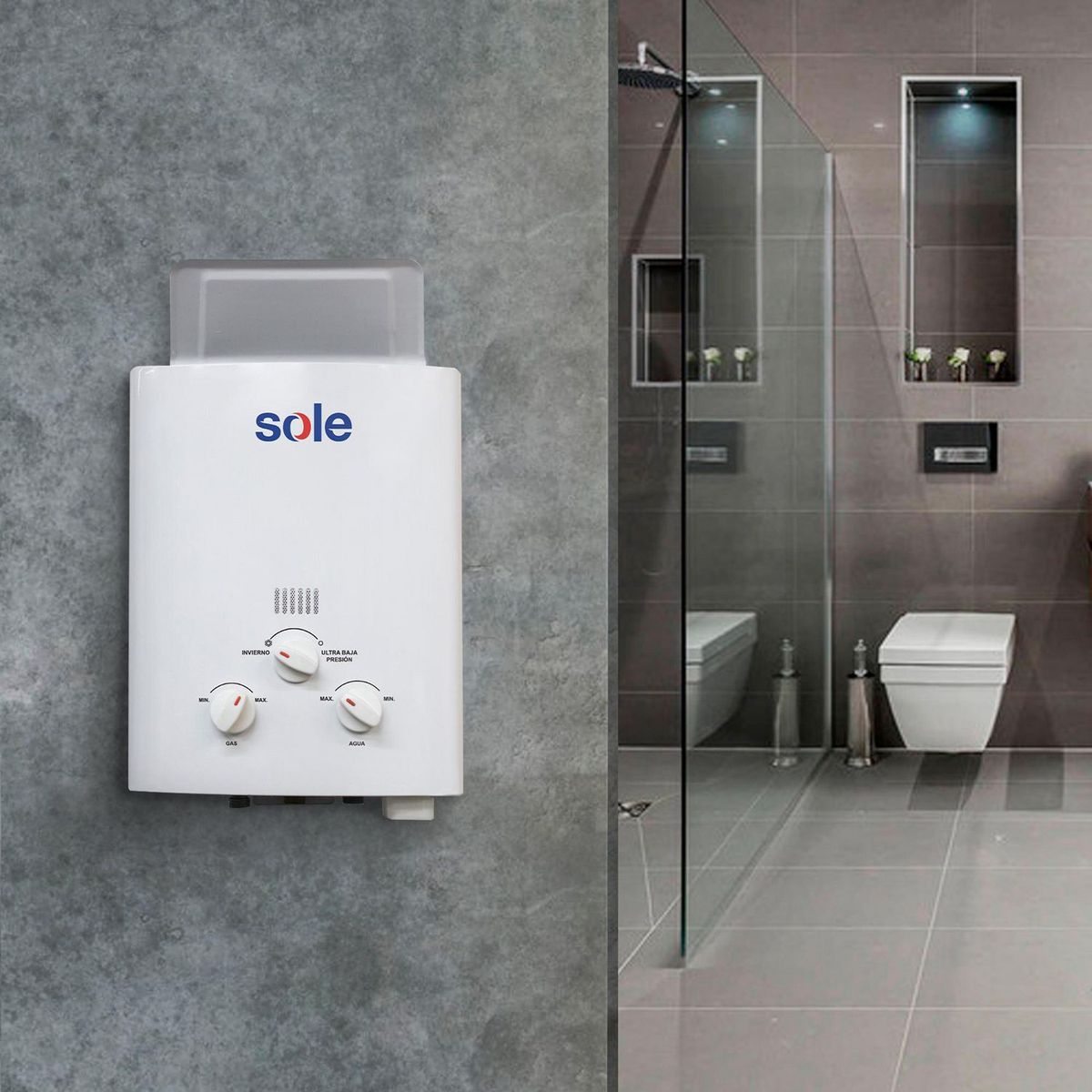 SOLE - Terma a Gas Sole Evolución GLP 5.5 litros Tiro Natural