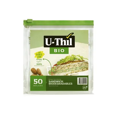 U-Thil Bolsa Zip Biodegradable Chica 50 Unidades