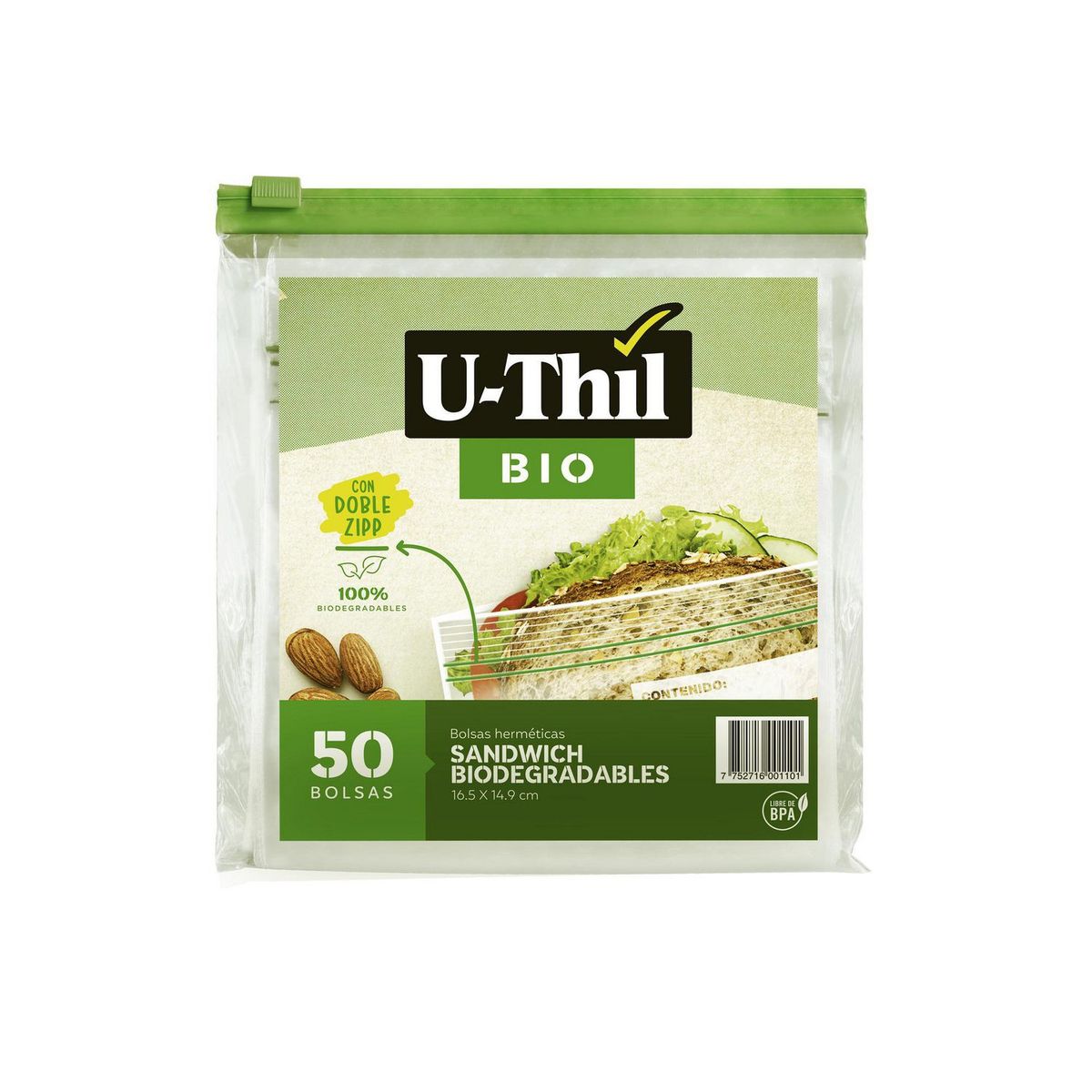 U THIL - U-Thil Bolsa Zip Biodegradable Chica 50 Unidades