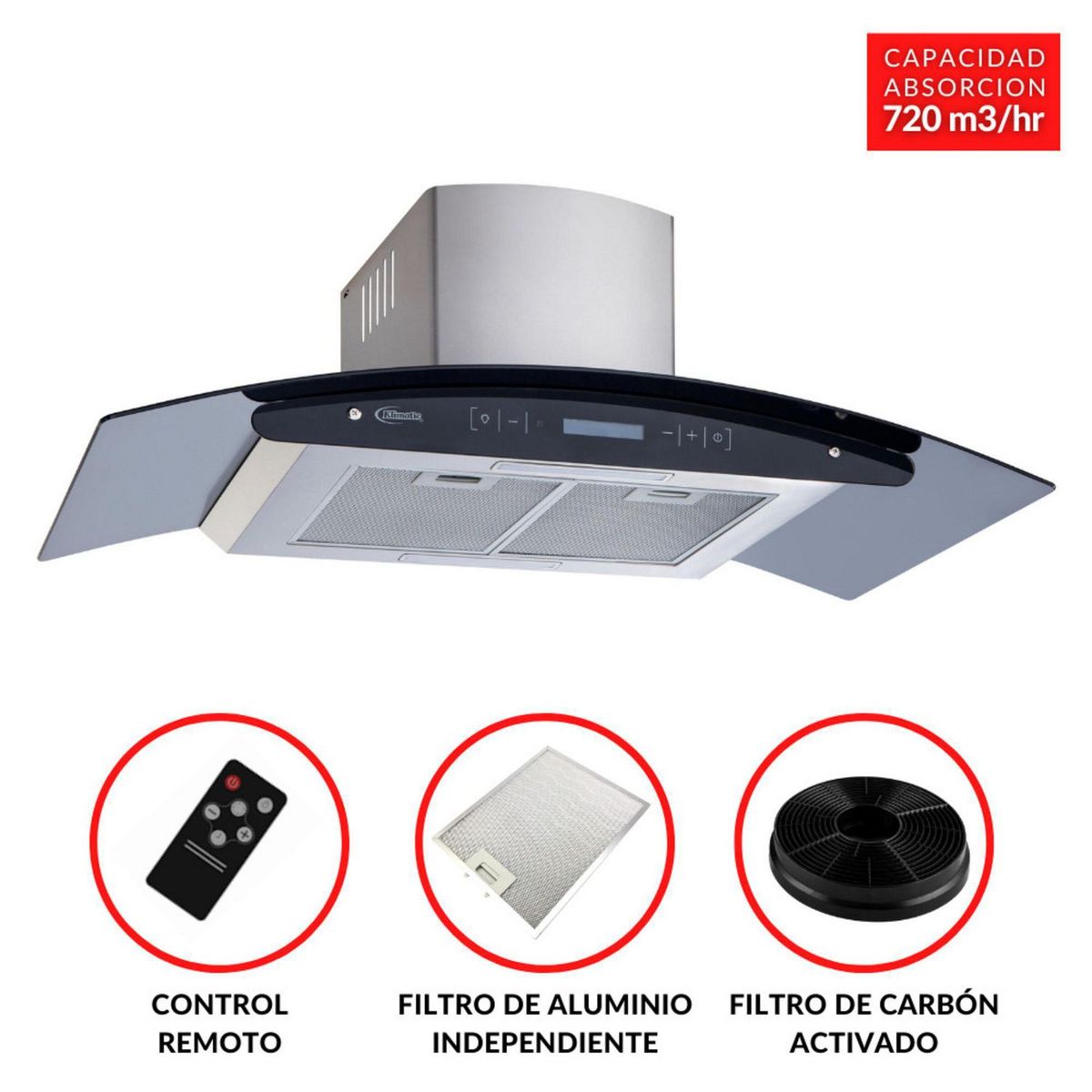 KLIMATIC - Campana Extractora Klimatic 88.5xm VENEZIA IX C Negro