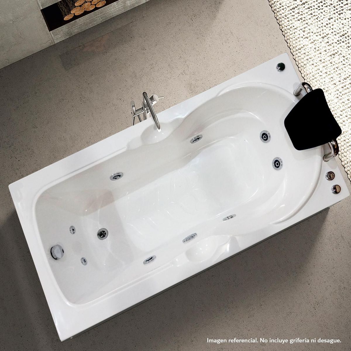 CUBA&SPA - Tina Hidromasaje Rectangular Bambina 142x100cm Blanca