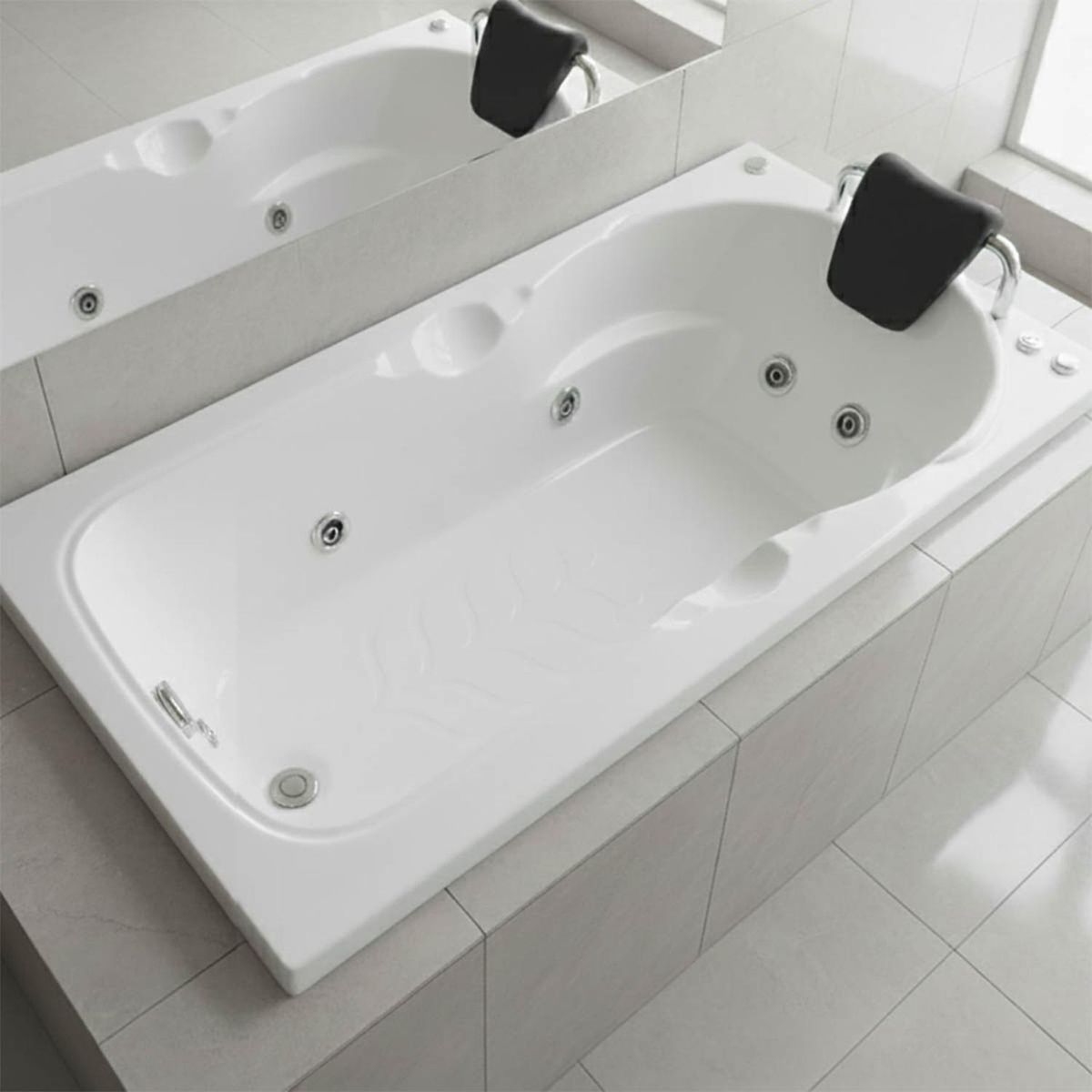 CUBA&SPA - Tina Hidromasaje Rectangular Bambina 151x82cm Blanca