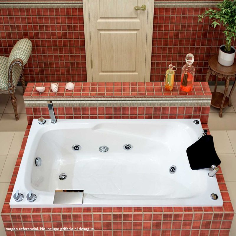 CUBA&SPA - Tina Hidromasaje Rectangular Magia 160x80cm Blanca