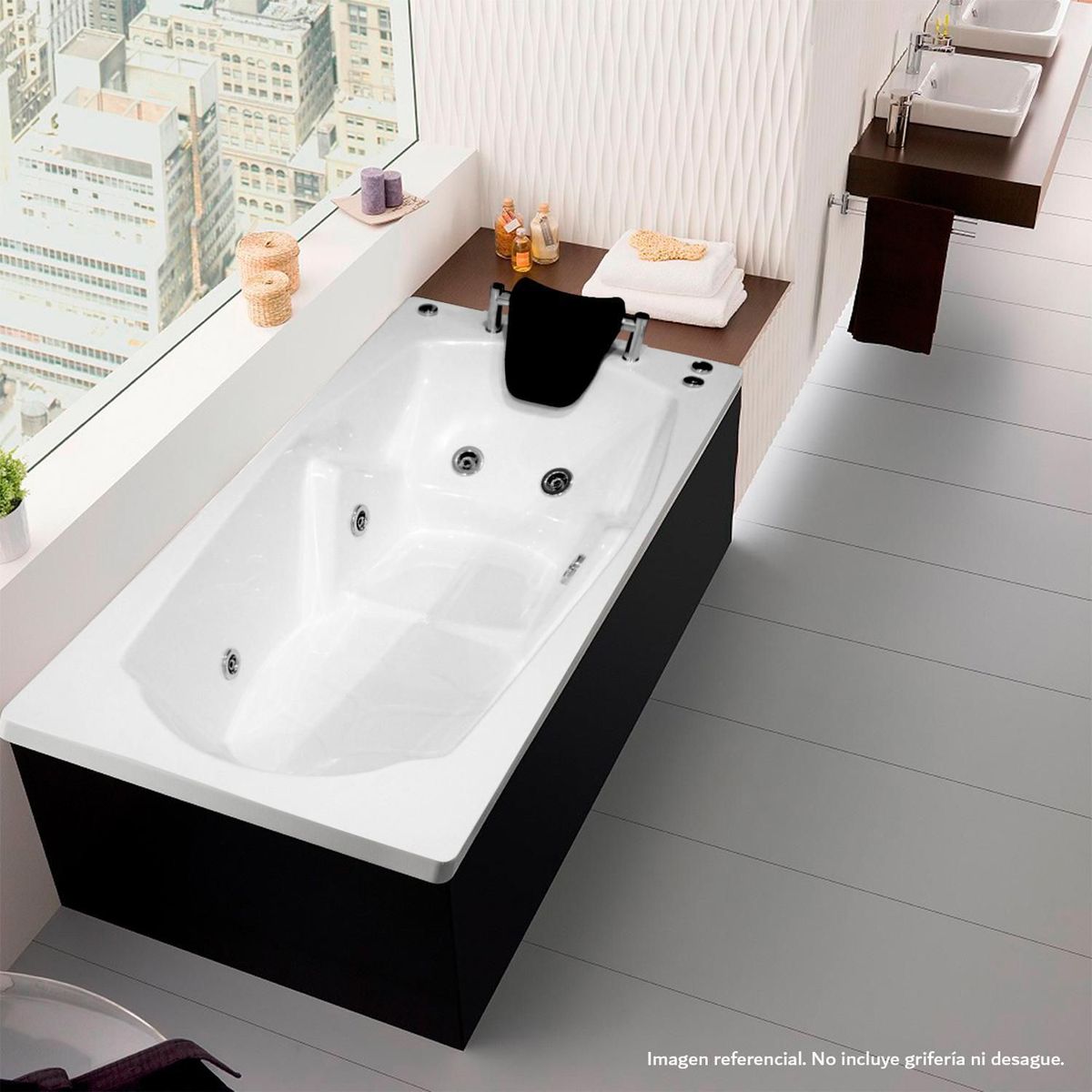 CUBA&SPA - Tina Hidromasaje Rectangular Nader 150x80cm Blanca