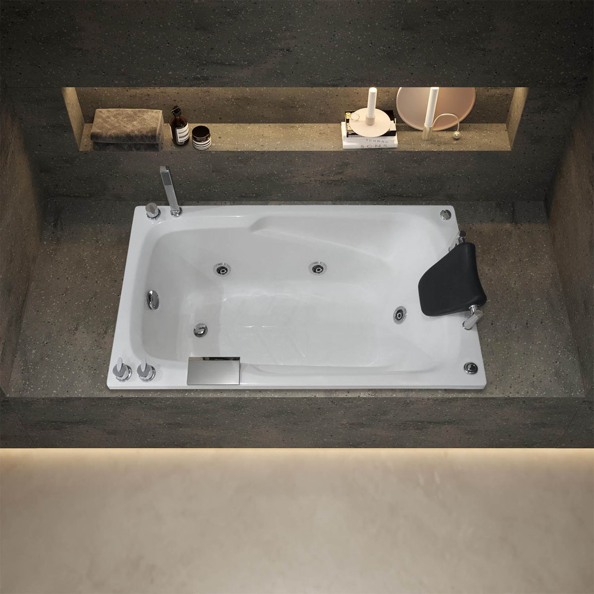 CUBA&SPA - Tina Hidromasaje Rectangular Magia 140x75cm Blanca