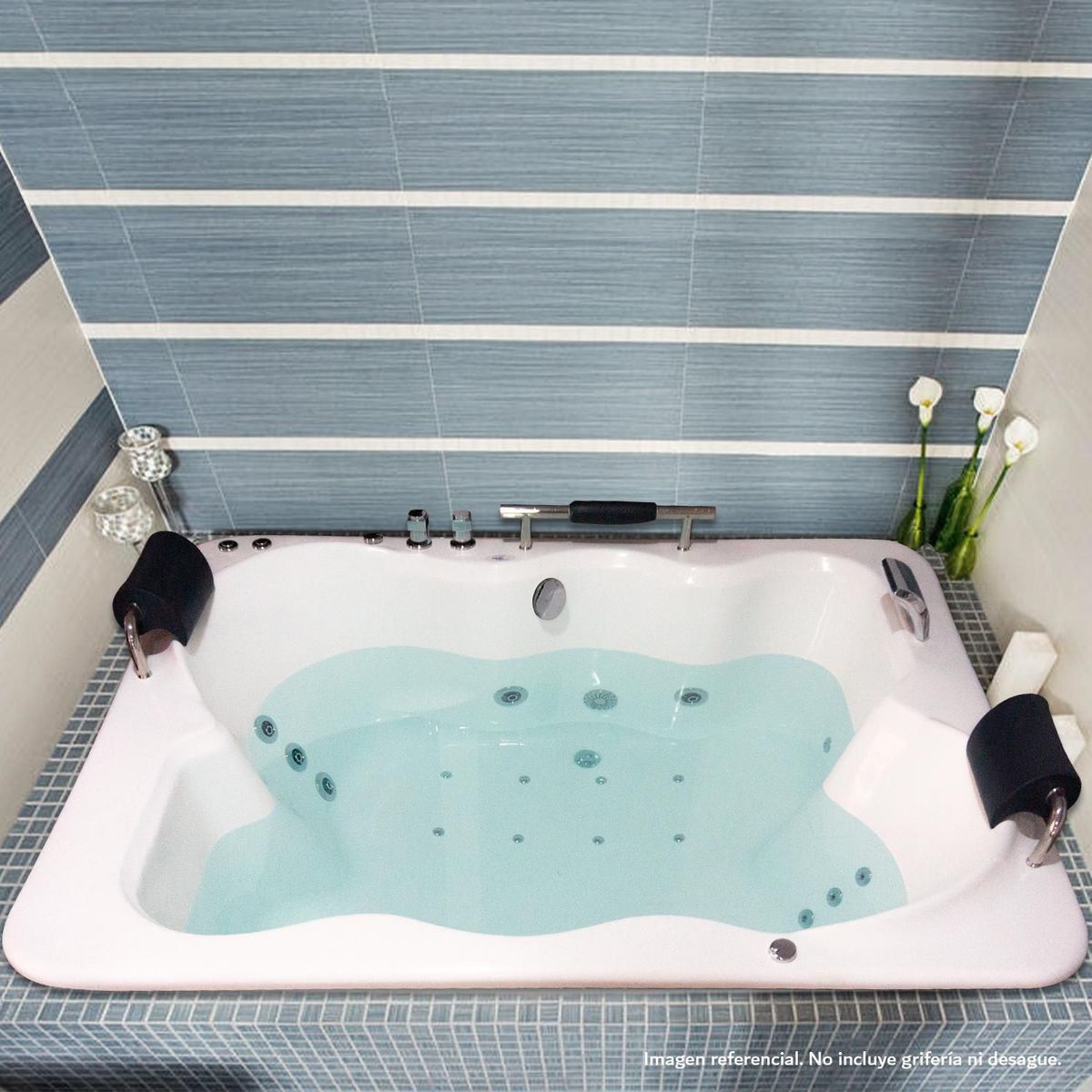 CUBA&SPA - Tina Hidromasaje Rectangular Faraón 183x151cm Blanca