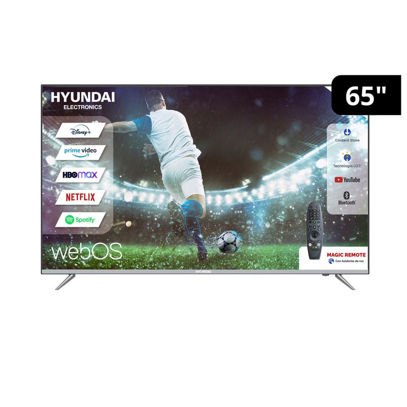 HYUNDAI - Televisor Smart 4K Borderless 65" HYLED6508W4KM Gris