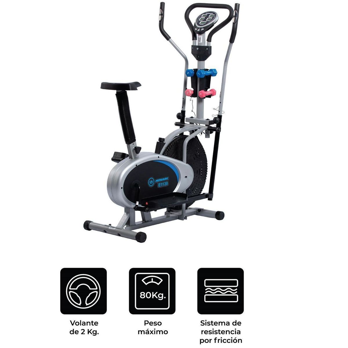 MONARK - Elíptica Monark E1130 Negro Plateado