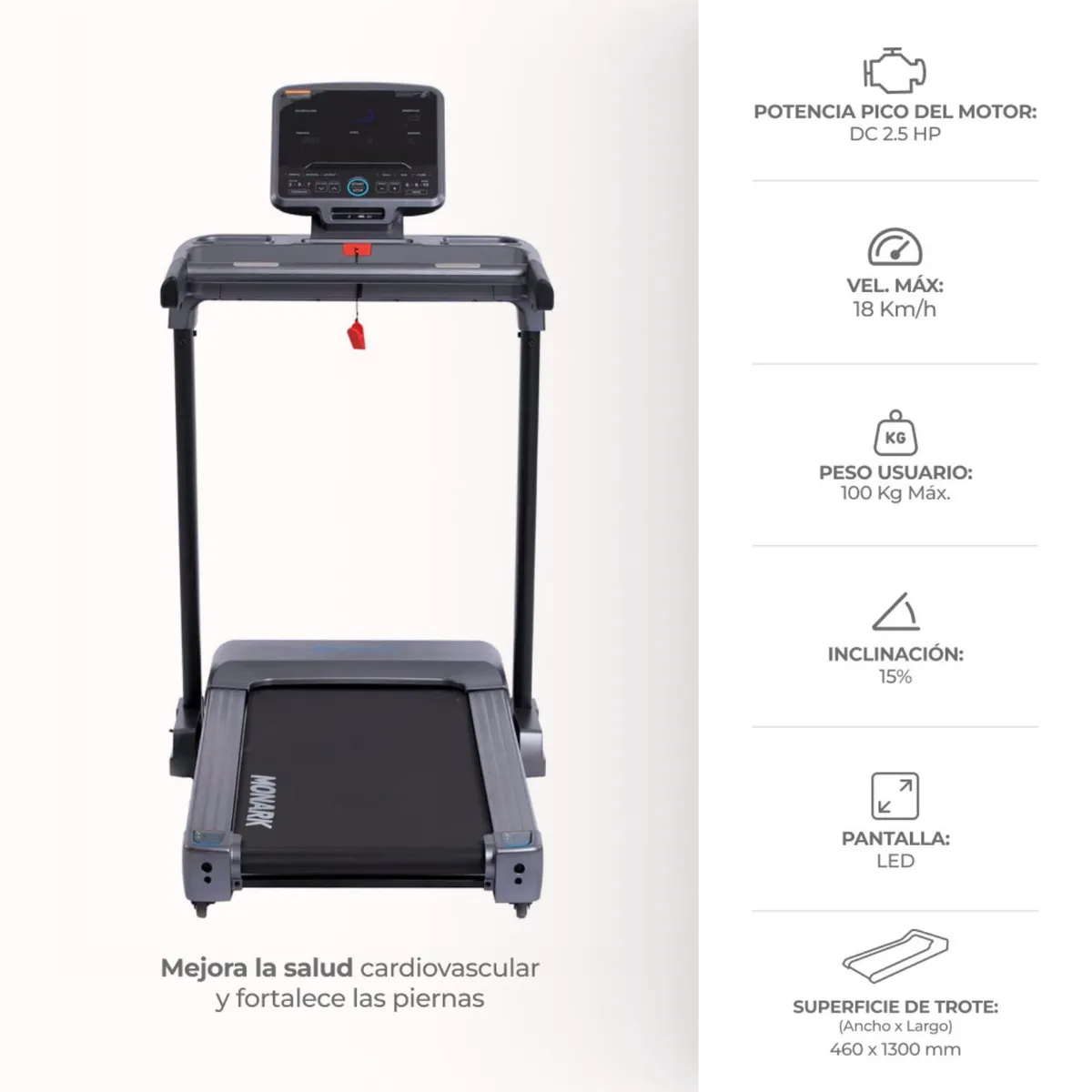 MONARK - Trotadora Eléctrica Monark T500 Negro