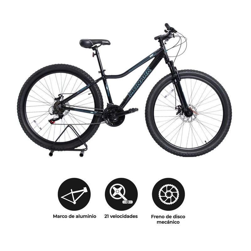 MONARK - Bicicleta Monark Nevada 02 Aro 29" Negro Celeste