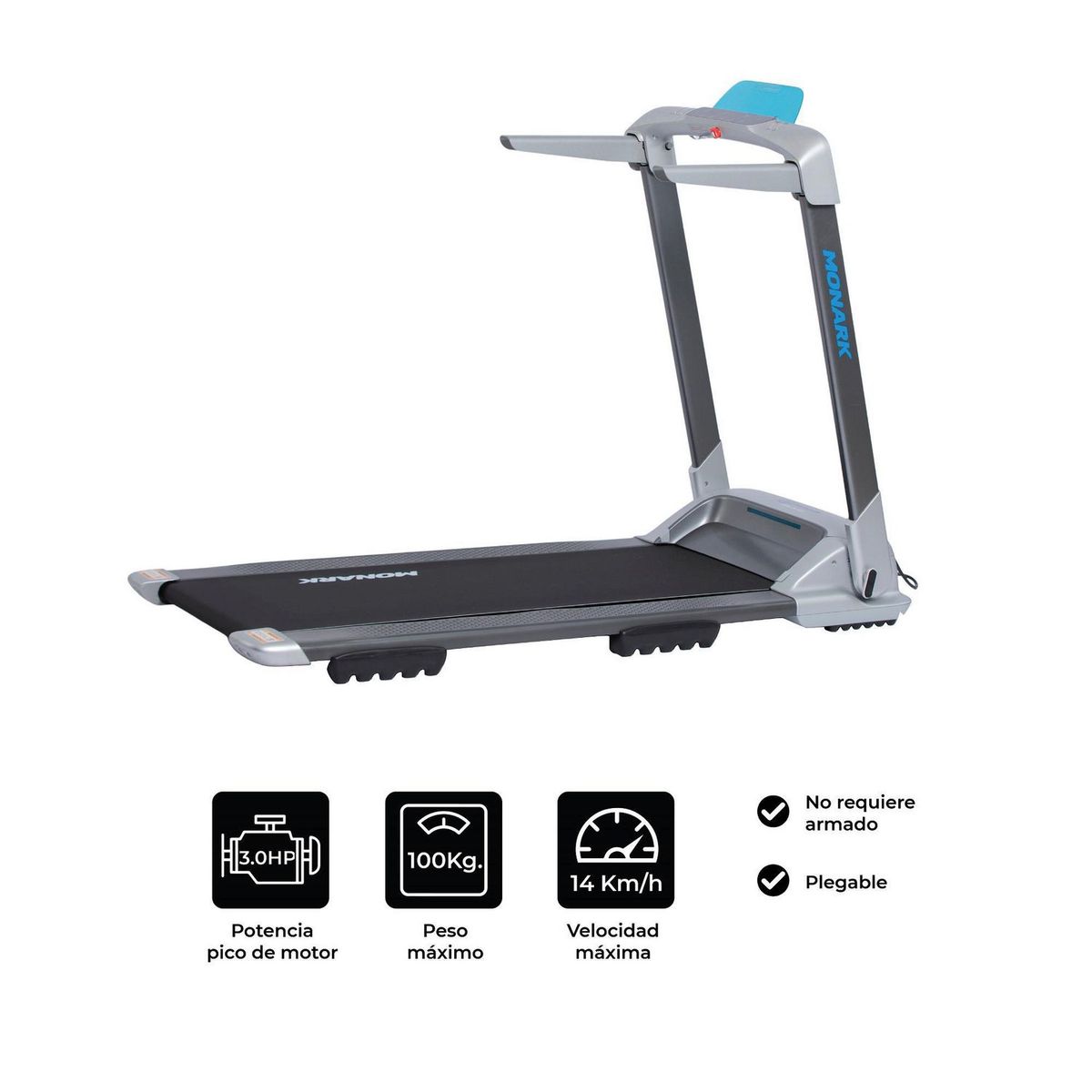 MONARK - Trotadora Eléctrica Monark Q2S Plus Gris