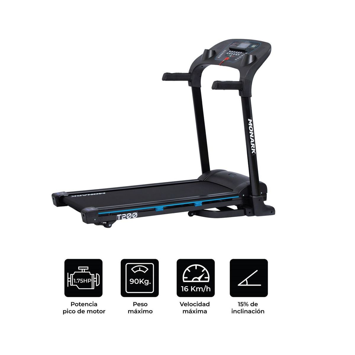 MONARK - Trotadora Eléctrica Monark T200 Negro