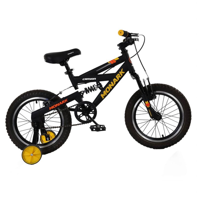 MONARK - Bicicleta Monark Infantil Aro 16" Negro Amarillo Naranja