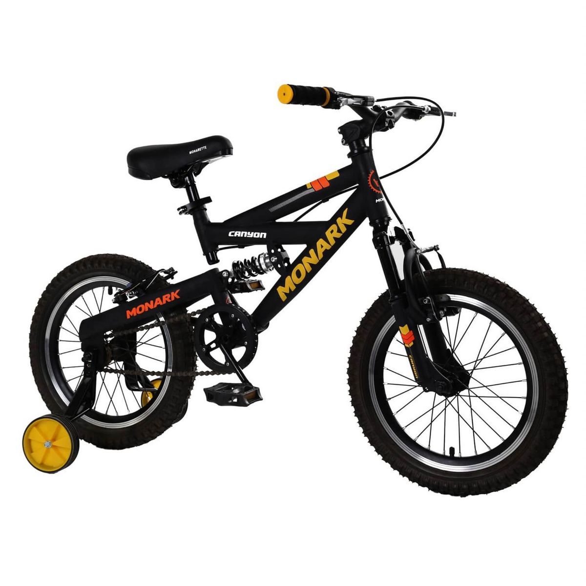 Bicicleta Monark Infantil Aro 16" Negro Amarillo Naranja, marca MONARK - Foto 2
