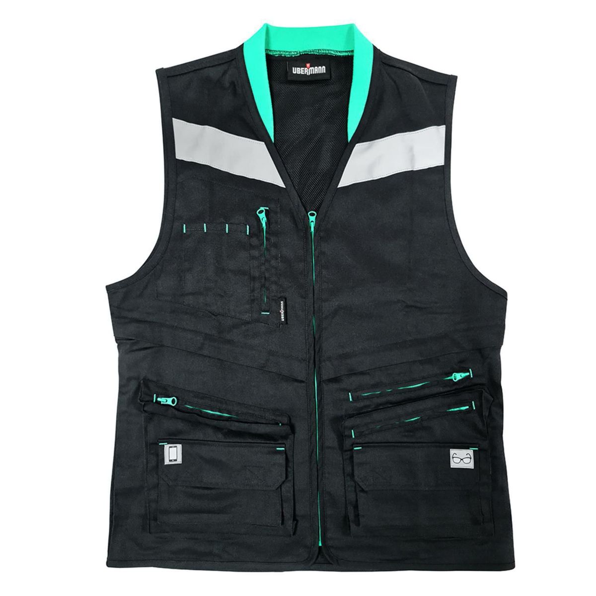 UBERMANN - Chaleco Reflectivo Geólogo para Mujer Azul Talla L