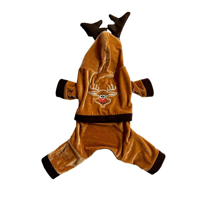 ACCECAN - Disfraz Reno Navideño para Mascota Talla 2