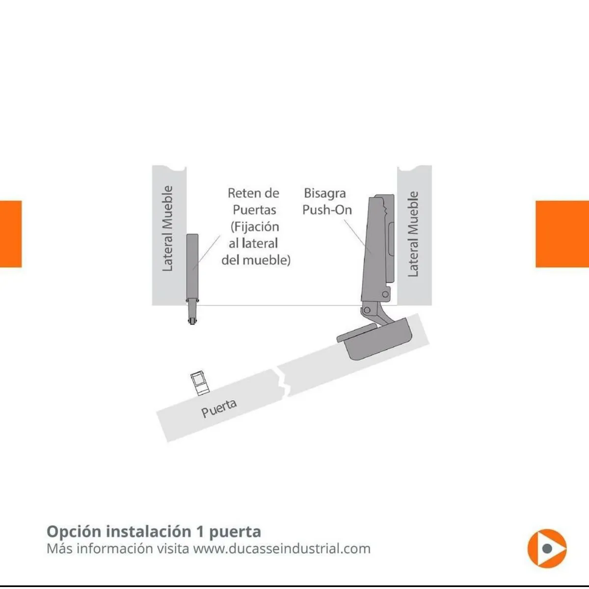 DUCASSE - Bisagra Push Open Curva - Interior