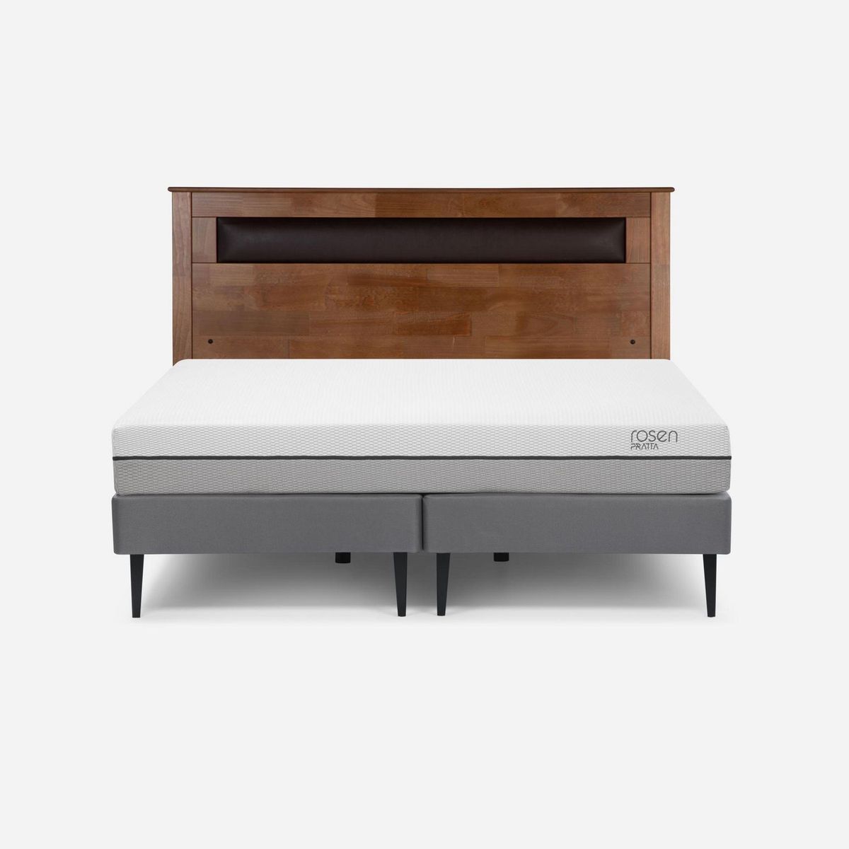 ROSEN - Cama Pratta Rosen Queen + Colchón + Respaldo Ferrara