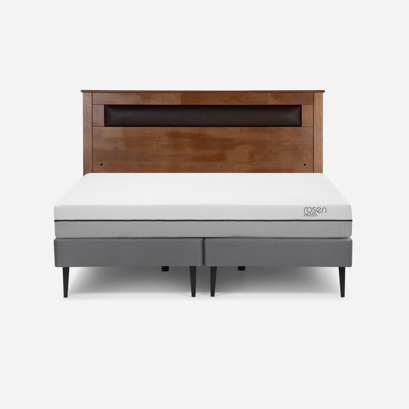 ROSEN - Cama Pratta Rosen Queen + Colchón + Respaldo Ferrara