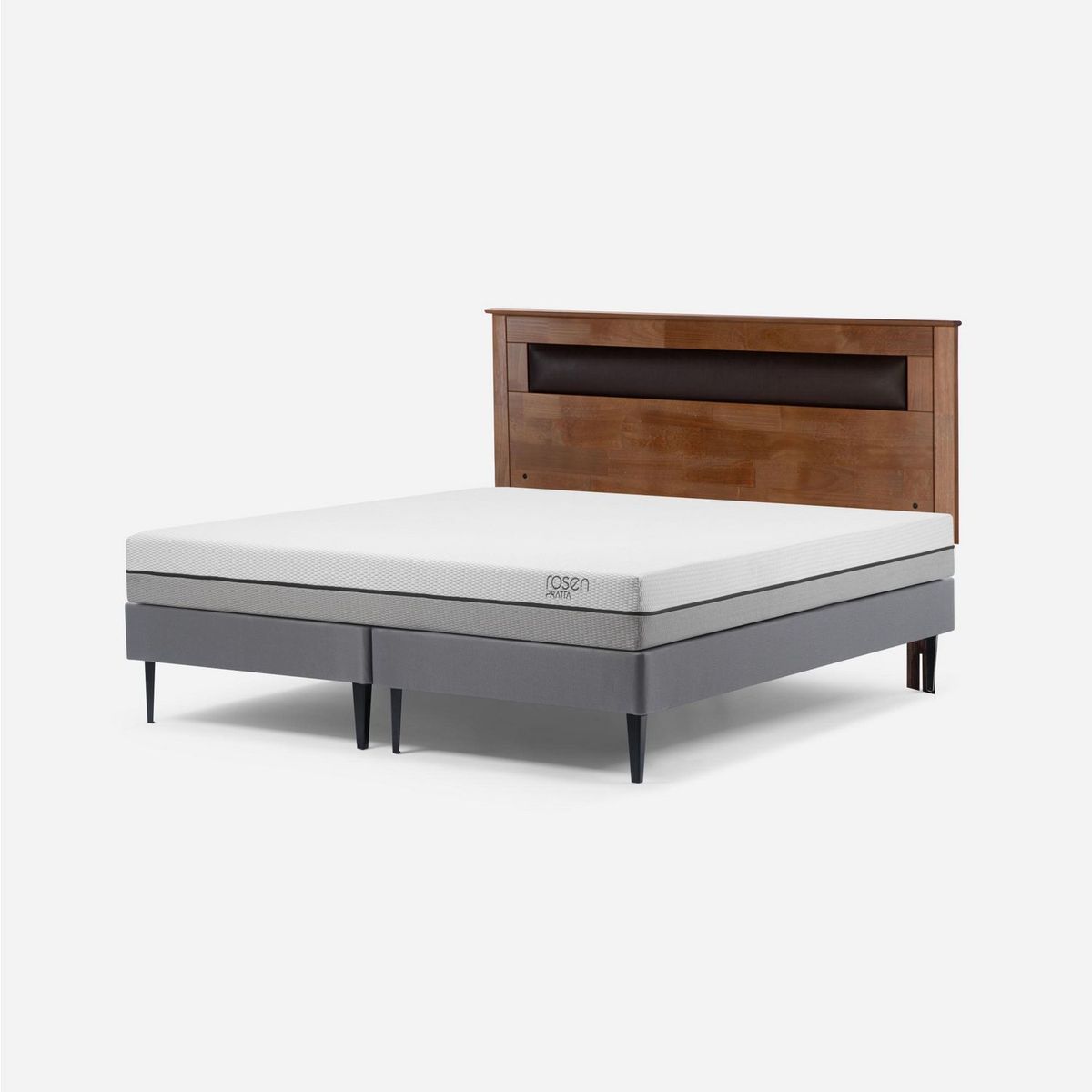 ROSEN - Cama Pratta Rosen Queen + Colchón + Respaldo Ferrara