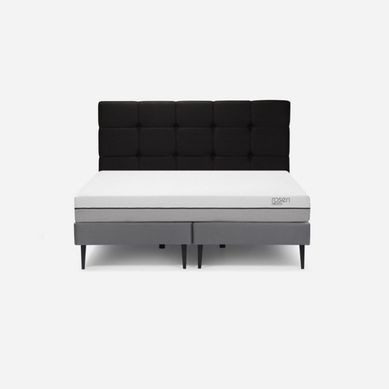 Cama Pratta Rosen Queen + Colchn + Respaldo Issey Grafito