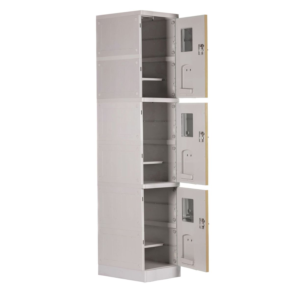 MALETEK - Locker Plástico 3 Casilleros Portacandado Beige