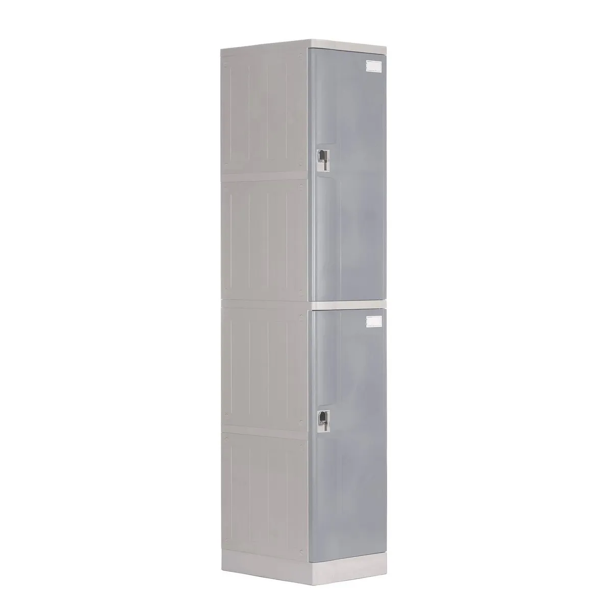 MALETEK - Locker Plástico 2 Casilleros Portacandado Gris
