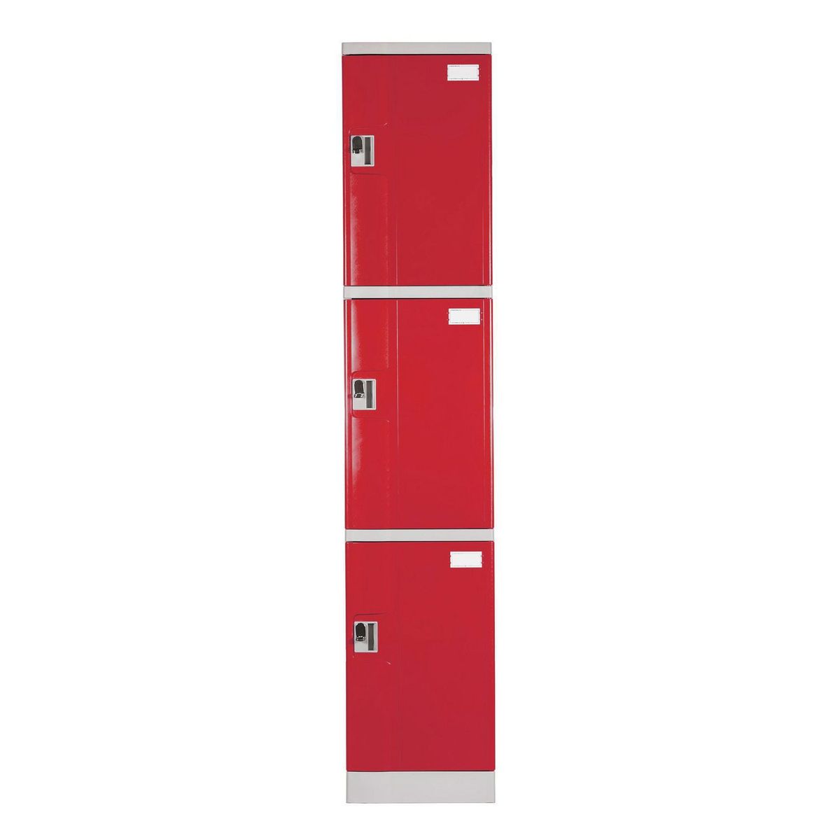 MALETEK - Locker Plástico 3 Casilleros Portacandado Rojo