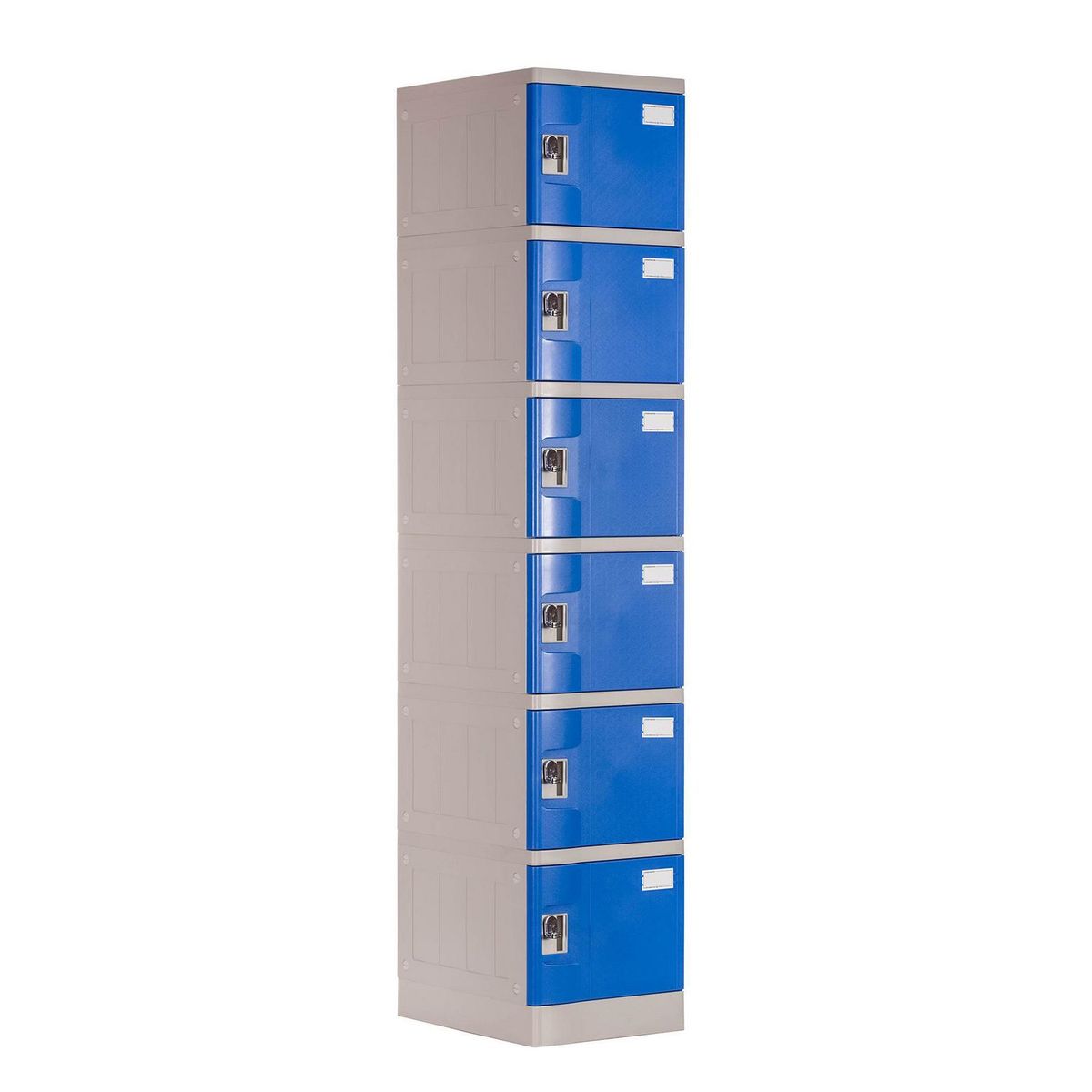 MALETEK - Locker Plástico 6 Casilleros Portacandado Azul