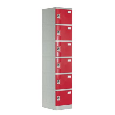 Locker Plstico 6 Casilleros Portacandado Rojo